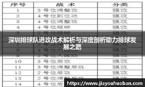 深圳排球队进攻战术解析与深度剖析助力排球发展之路